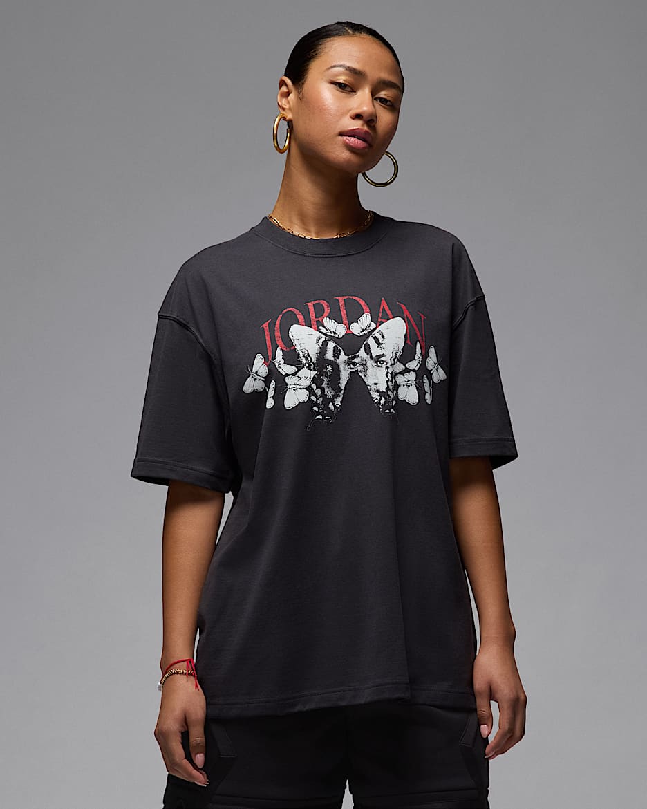 ★Nike★ Jordan Brooklyn Oversized Graphic T-Shirt M Off Noi Jordan Women's Oversized Graphic T-Shirt. Nike CA